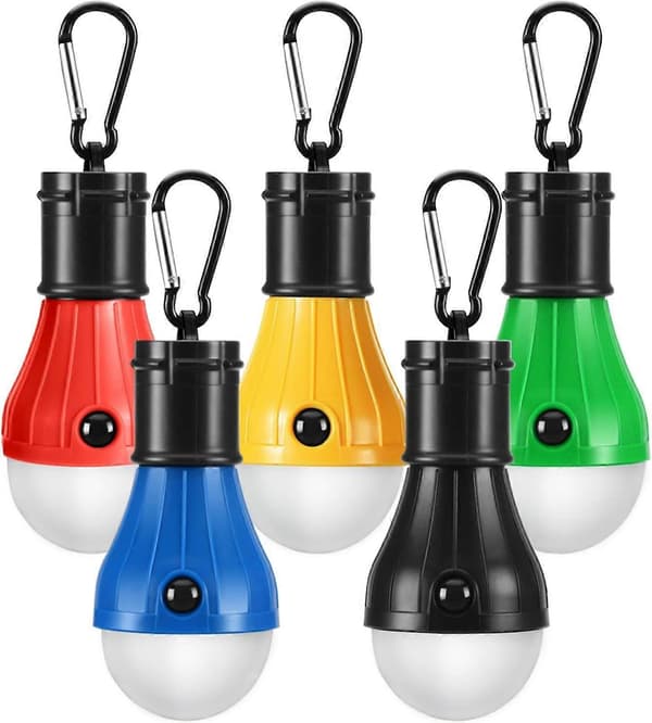 Camping Lights [5-pack], Camping Accessories, 3 Lighting Modes Camping Lamp, Waterproof Portable Battery Powered Emergency Light