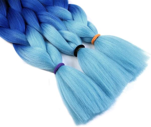3 kpl (sininen) punoshair extensions 60 cm extensions punos punoshair synteettinen punoshair punokset raidat-