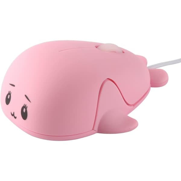 Kablet mus, søt dyreformet delfin USB kablet optisk mus for stasjonær PC bærbar datamaskin, 3 knapper Rosa 2