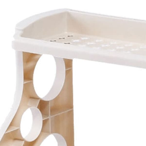 Multifunctional Kitchen Shelf Corner Shelf Dish Rack 2-Layer Perforated Plastic Spice Rack