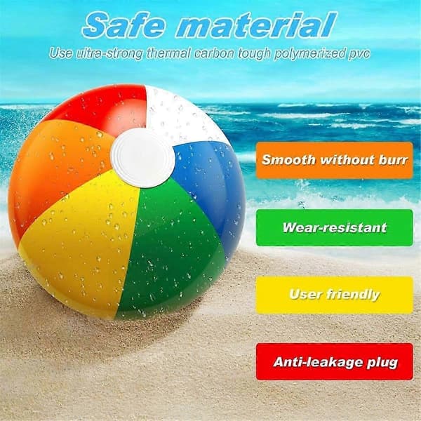 Strandbolde i Storpack, Strandlegetøj til Sommerfester, Vandspil, Fødselsdagsfest Tilbehør Dekorationer, Klassisk Regnbuefarve