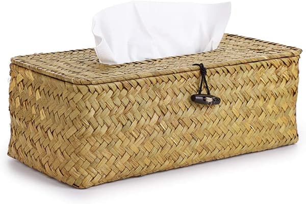 Rektangulær servietdispenser Reed Woven Box til familiebord