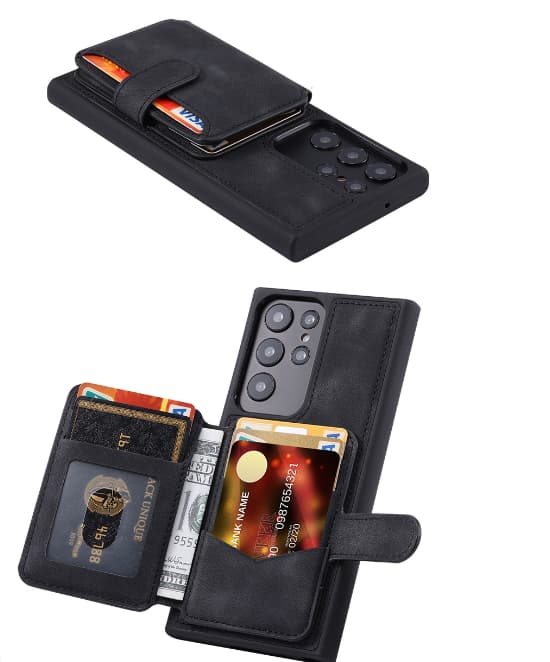 (Galaxy S22, Bog Sort) Etui til Samsung Galaxy S22 5G, Samsung S