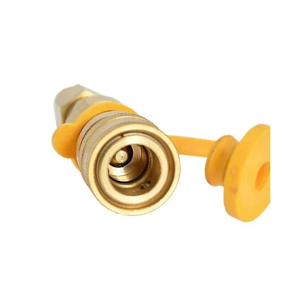 3/8 inch Gas Hose Adapter, Solid Brass Quick Connect with Auto Shut-Off for Natural Gas Grill, Gold