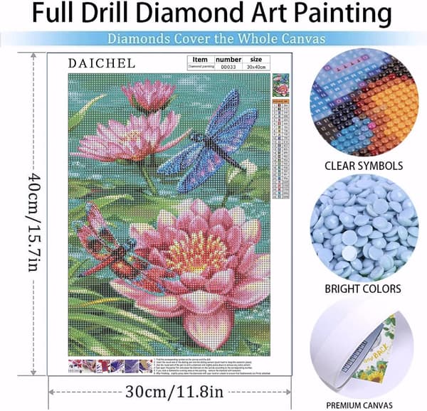 Lotus Diamond Art Painting Kits til voksne - Komplet Diamond Dot