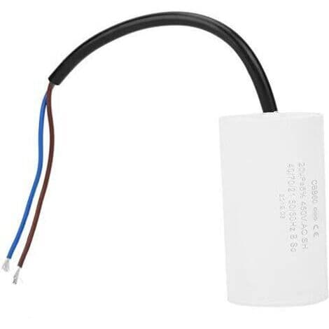 CBB60 450V 25uF Start Capacitor, Microfarad Motor Capacitor with Lead Wire White White