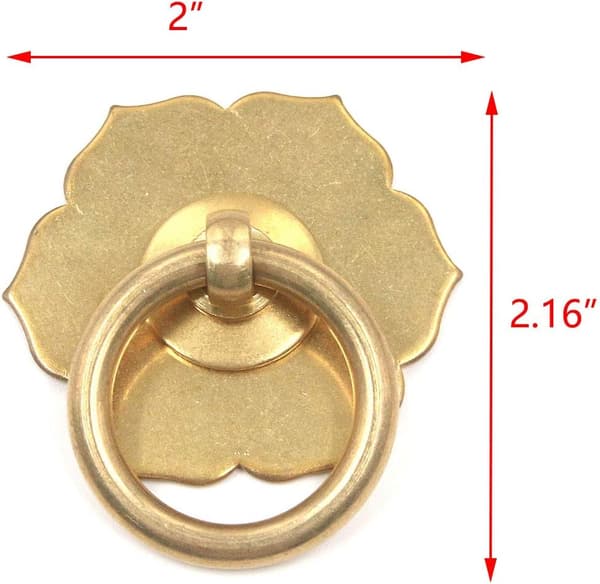 2 stk. gull 2,16 \"x2 \" antikk bronse skap dør skuff solid kobber