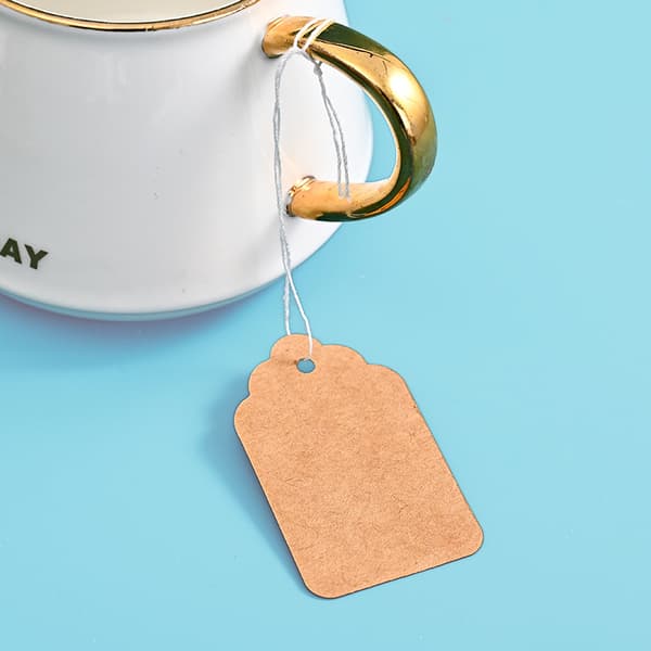 Fina bomullsreps kraftpapper prislappsetiketter 200 st guld smyckesprislappsetiketter