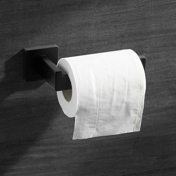 Sort toiletpapirholder, rulleholder i rustfrit stål til toiletpapir