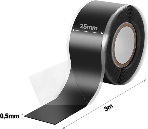 2x 3m borrelås silikontape (selvklebende), isolerende