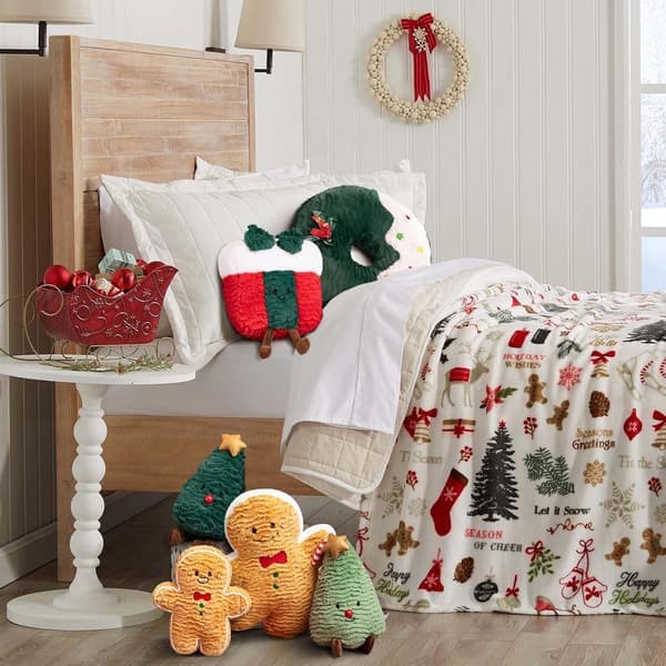 Julkudde Dockleksaker Inomhusdekoration Julgran Midjekudde Julklapp Soffa Pepparkaksgubbe Bekväm Kudde