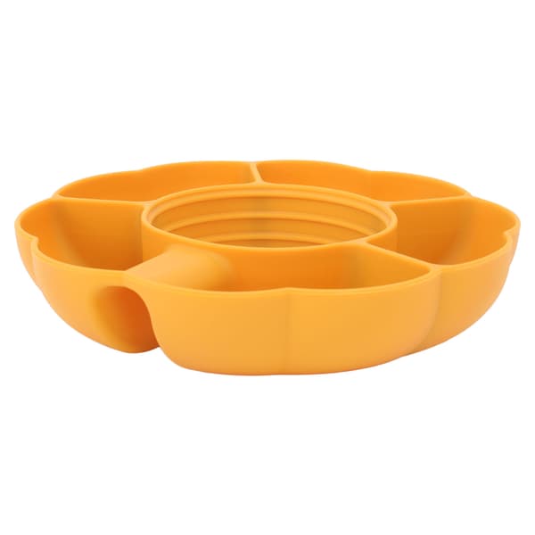 Silikon Delt Serveringsbrett 5 Rom Rund Snacksbeholder for 40oz Kopp Oransje