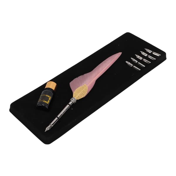Feather Pen Set Durable Creativity Easy Writing Stationery Gift Box for Lovers Teachers Classmate Gift Dirty Powder