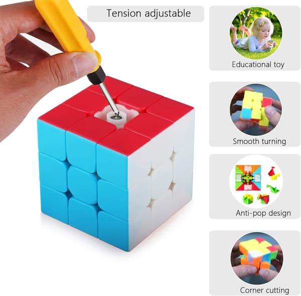 Speed Cube 3x3 3x3x3 Stickerless Magic Puzzle Magic Speed, ZQKLA