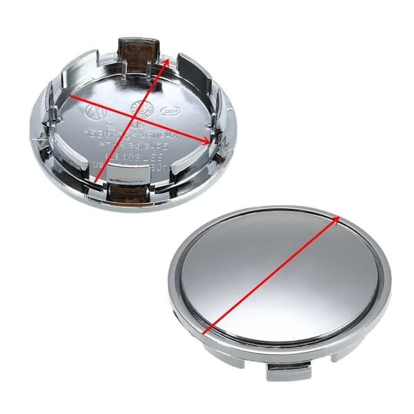 Velegnet til 65 mm bilmodificeret tom navkapsel-etiket center navkapsel ABS galvaniseret sølv 4 stk.