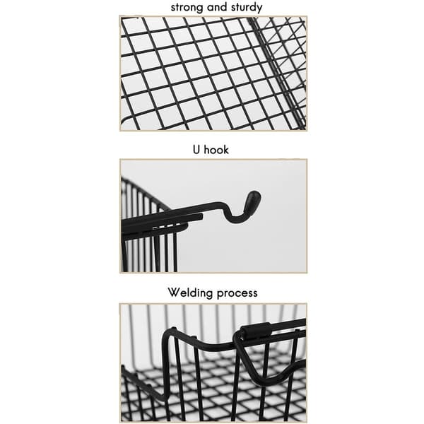 Multifunctional Storage Baskets Hanging Large Wrought Iron Cabinet Utensil Organization Fruit Basket
