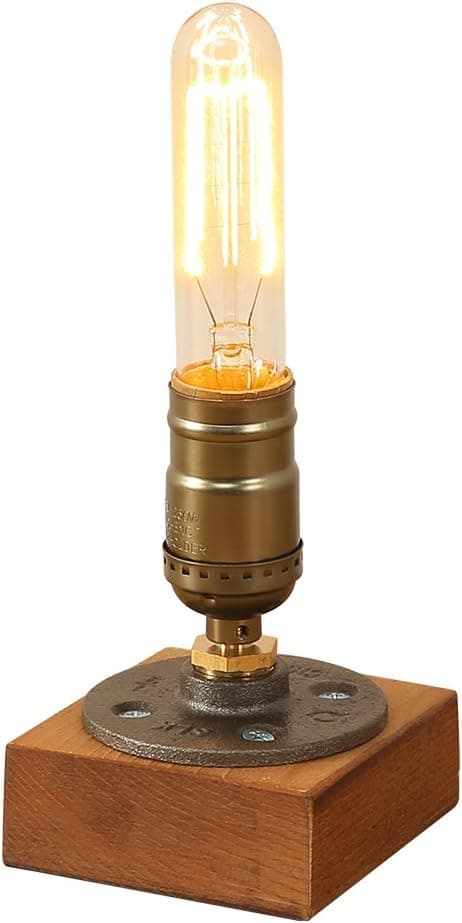 Industrielle Ceramica Bas Keramiske Bordlamper Træ E27 Antik De