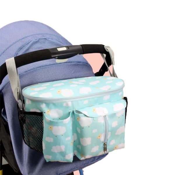 Sød hængende taske til baby Organizer til barnevogn Blå Blå Blue