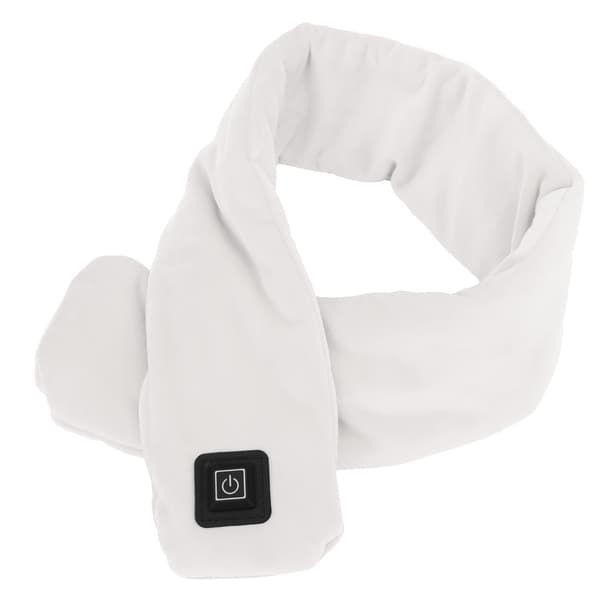 Winter Smart Heating Scarf Safe Electric Neck Warmer Temperature Adjustable Warm Scarf White