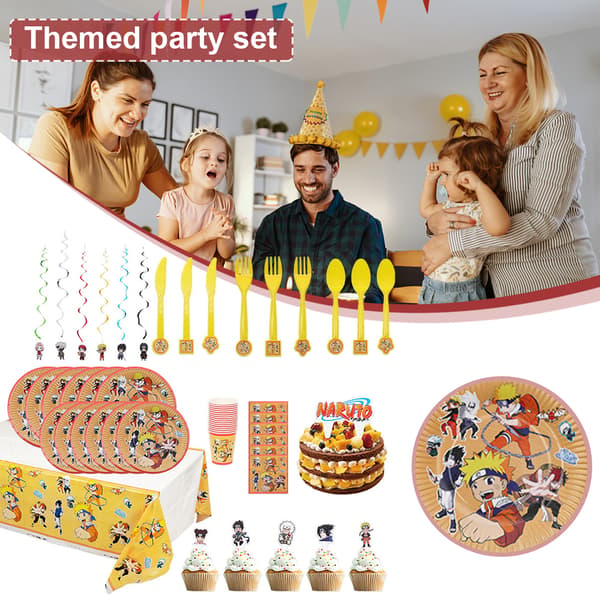 Naruto Party Supply Japansk anime-tema trykt festdekoration E E
