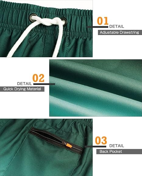 Badbyxor för män, snabbtorkande strandshorts, surfshorts med nätfoder