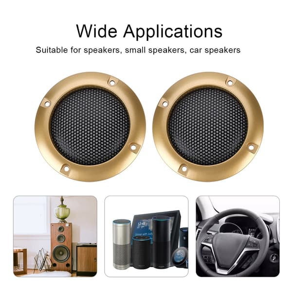 2 inch Speaker Decorative Steel Mesh Circle Car Speaker Protective Net Cover (Gold)