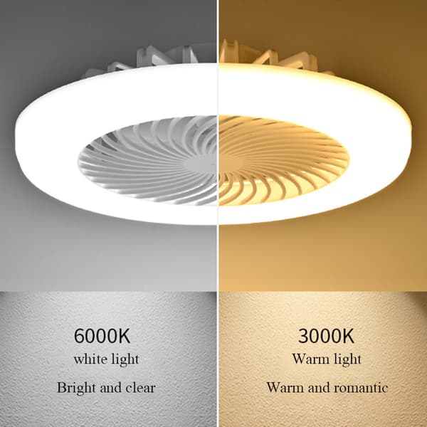 LED loftventilatorlys med E27 skrue Justerbare tilstande Luftkøler til hjemmets spisesal White