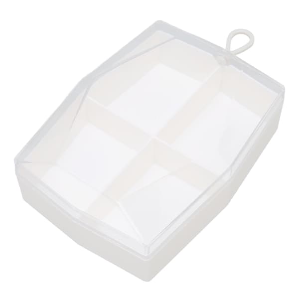 Makeup Sponge Case with 4 Compartments, Dustproof Clear Lid, Geometric Shapes, Powder Puff Holder