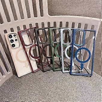 Magsafe Transparent Case Compatible with Samsung Galaxy S22 Ultra/S22, Hard PC Shockproof Protective Case