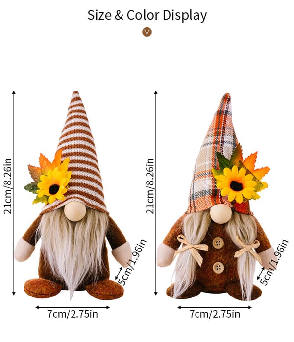 Efterårsdekorationer Efterårsnisse, 2 stk. Halloween Gonk Ansigtsløs Swed