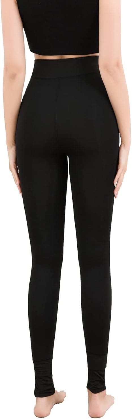 Dame vinter varme strækbare termiske leggings bukser -Small-Medium