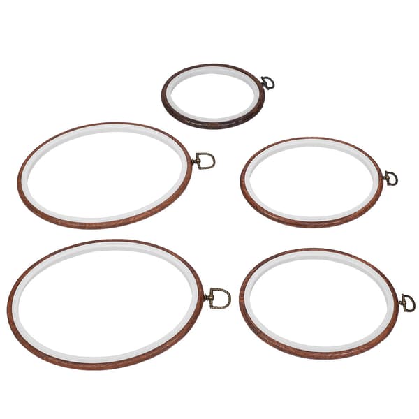 5 kpl kirjontakehys, pyöreä, ristipistokehys, soikea kehys, retro DIY-tarvikkeet 0.8 0.8