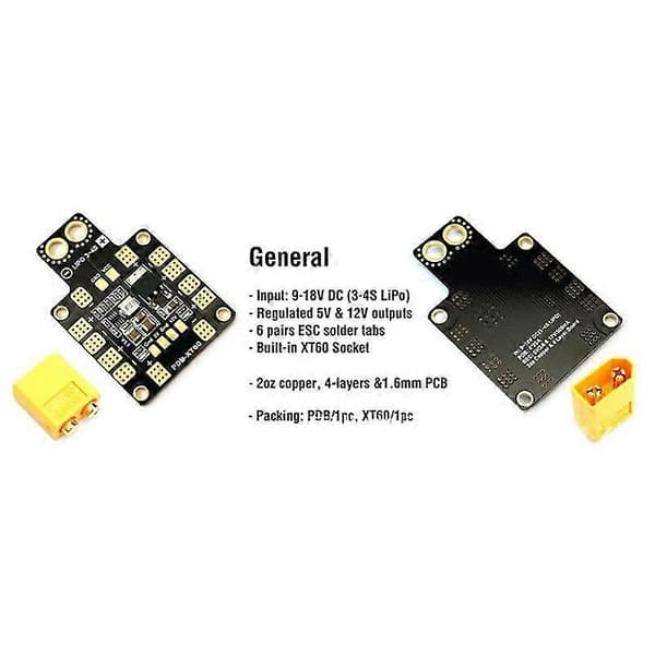 PDB XT60 Drone Strømfordelingskort med W/ BEC 5V 2A 12V 0.5A for RC FPV