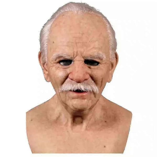 Realistisk silikonmaske for gamle menn for voksne, helhode-kostymefestmaskerade-tilbehør