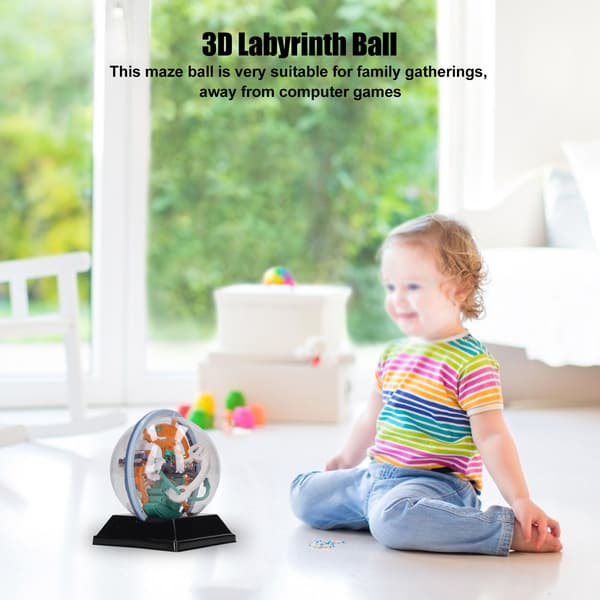 Pædagogisk 3D Labyrintbold til Børn - Forbedrer Intellekt, Tålmodighed og Problemløsningsevner - 100 Forhindringer