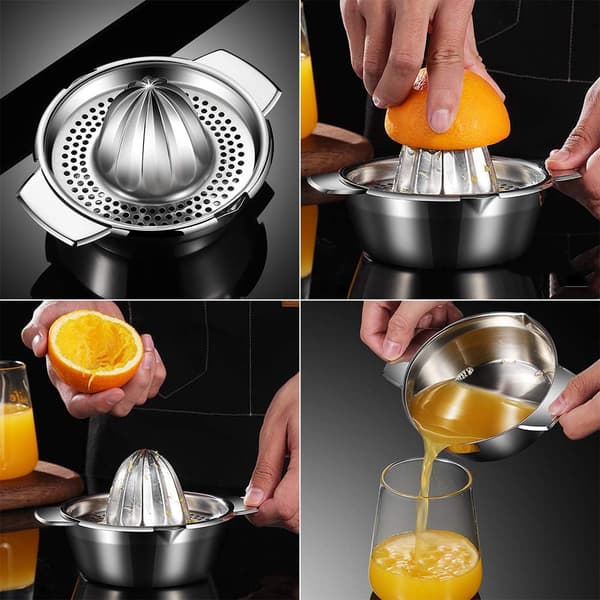 Manuell citruspress i rostfritt stål, multifunktionell manuell juicepress