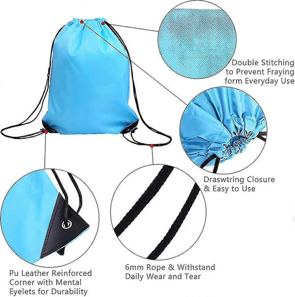 Drawstring Bags Bulk For Kids, Large Nylon Drawstring Gym Bag for Tie-dye, 10-pack