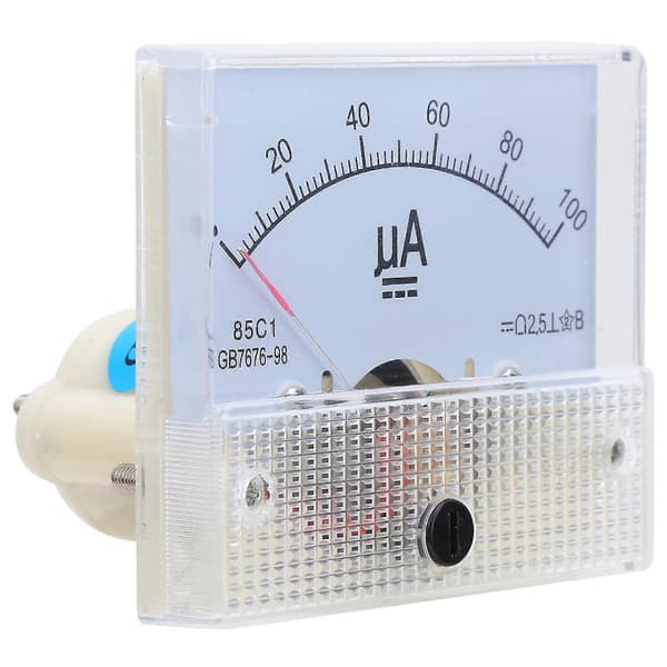 Analog Amperemeter Mätinstrument 0-100UA Pekartyp