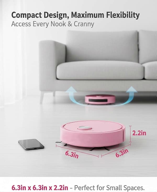Mini Vacuum Cleaner for Car, Compact Mini Cleaning Robot, 3-in-1 Rechargeable Multifunctional Smart Cleaning Machine with Wet Mopping