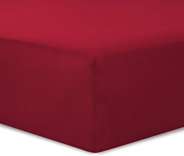 Sengelinned 140 x 200 cm - Farve: rød 4 elastiske hjørner