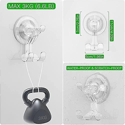 Shower Suction Cup Hook, 4 Pcs Razor Holder Internal Shower Removable Reusable Wall Mount Bathroom Waterproof Strong Suction Cup Hook for Towel Bathrobe