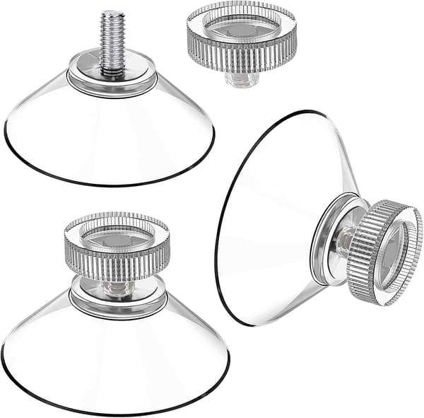 Set med 25 sugkoppar Ø 40 mm M4 - Transparenta sugknoppar med räfflad mutter