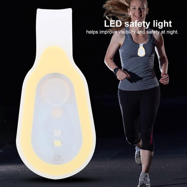 Running Light for Runners, Waterproof Portable LED Mini Night Button Lamp Silicone Clip Strobe Light (Yellow)