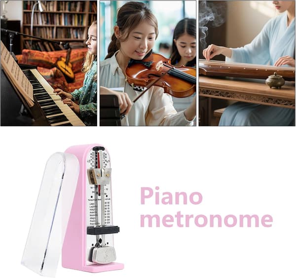 Mekanisk metronom til guitar, bas, ukulele, violin, trompet, banjo pink - Pink