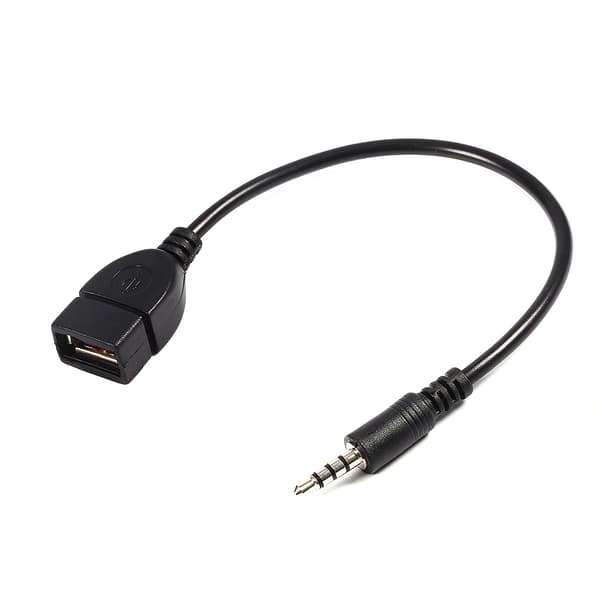 Konverteradapterkabel 3,5 mm han Audio AUX-stik til USB 2.0 Type A hun OTG