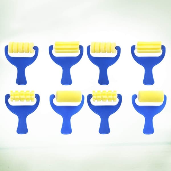 Färgroller Mini Målningsskum Svampborste Verktyg Svamp Färgrollers för Barn Målning Lärande 4-pack