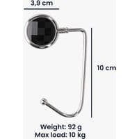 Set med 2 handväskkrokar - Robusta krokar i zink-aluminiumlegering, svart-vit-silver