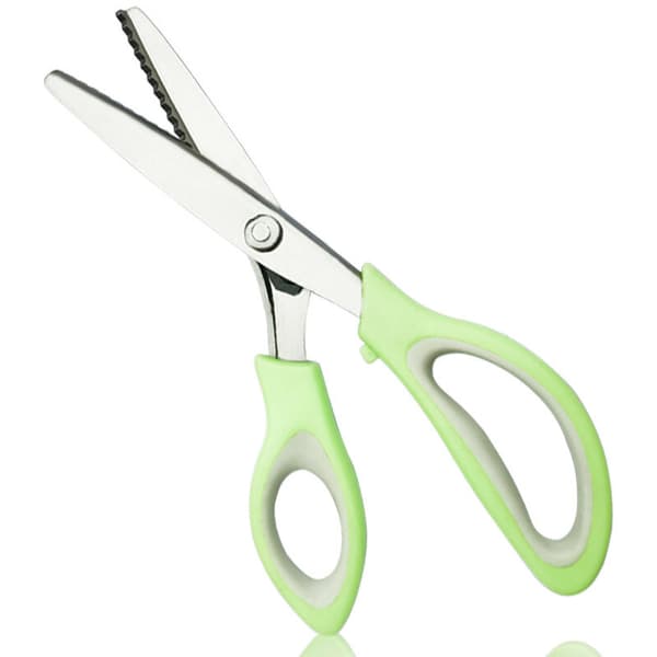Sikksakksaks, sysaks for stoff, profesjonell kvalitet, 24 cm - grønn