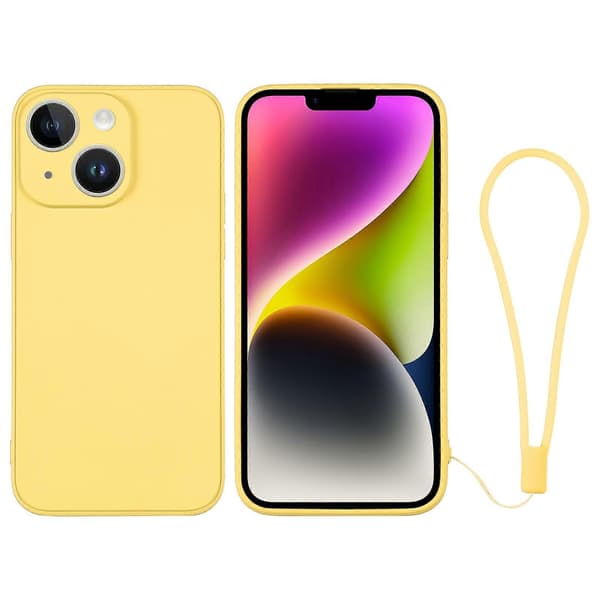 Silikonikuori rannehihnalla iPhone 14 Plus -puhelimelle