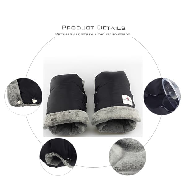 Stroller Gloves Universal Stroller Handmuffs Fleece Stroller Hand Warmers